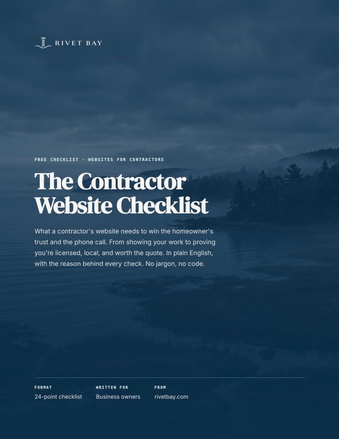 Cover of The Contractor Website Checklist